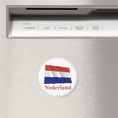 Niederlande Waving Flag mit Name in Niederländisch Magnet (In Situ (Geschirrspüler))