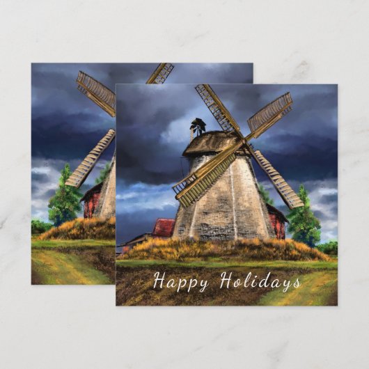 Niederlande Windmill Holidays Card (Vorne/Hinten)