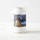 Niederlande Windmill Landscape Beer Stein Bierglas (Vorderseite Links)