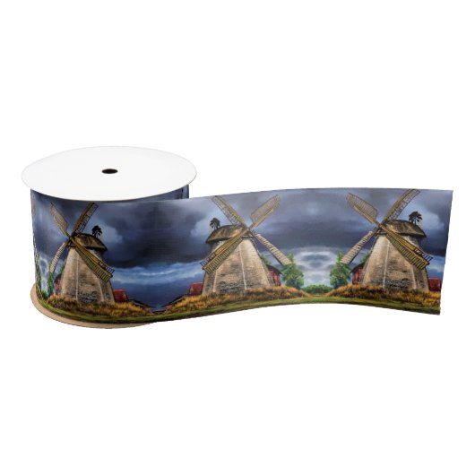 Niederlande Windmill Landscape Gift Ribbon Satinband (Spule)