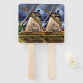 Niederlande Windmill Landscape Hand Fan Fächer (Vorne und Hinten)