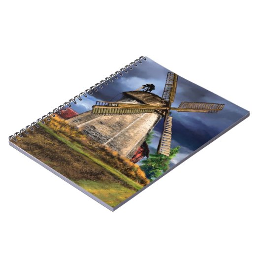 Niederlande Windmill Landscape Notebook Notizblock (Linke Seite)