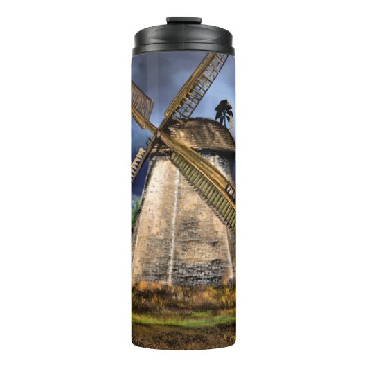 Niederlande Windmill Landscape Thermal Tumbler Thermosbecher (Vorderseite)