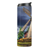 Niederlande Windmill Landscape Thermal Tumbler Thermosbecher (Nach links gedreht)