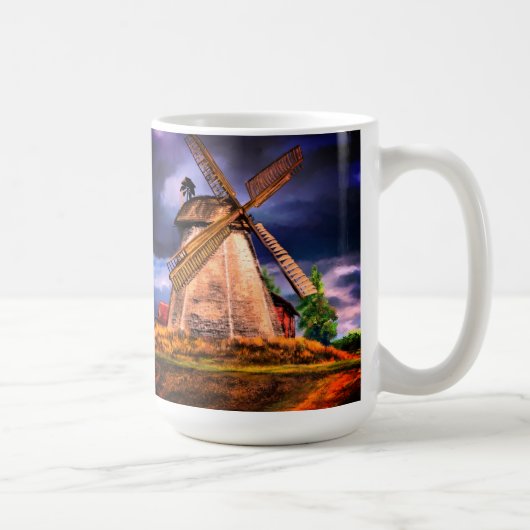 Niederlande Windmill Sunset Coffee Tasse (Rechts)