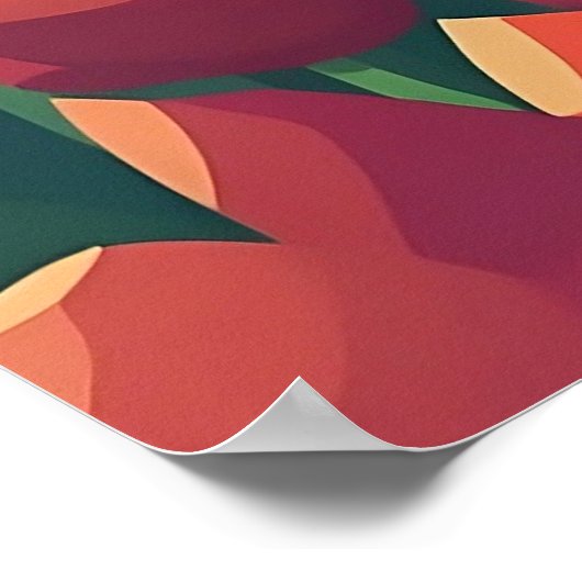 Niederlande WIndmill Tulip Field Illustration Poster (Ecke)