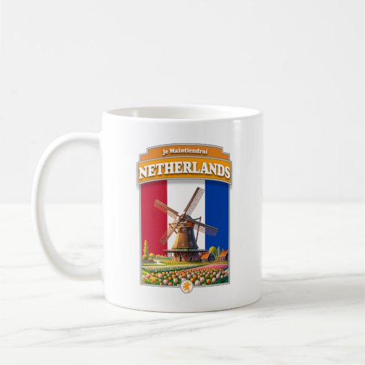 Niederlande Windmill und Tulips Kaffeetasse (Links)