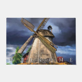 Niederlande Windmühle Landschaft Doormat - Willkom Fußmatte (Vorderseite)