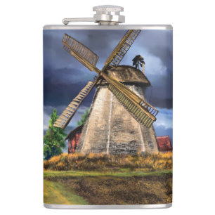 Niederlande Windmühle Landschaft Flasche Flachmann