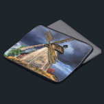 Niederlande Windmühle Landschaft Laptop-Sieb Laptopschutzhülle<br><div class="desc">Beautiful Netherlands Windmill Landscape - Drawing Art Dutch Nature Holland Mill - Choose / Add Your Unique Text / Name - Make Your Special Gift - Resize and move or remove and add elements / Bild with customization tool! - Drawing and Design by MIGNED. You can transfer my designs to...</div>