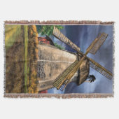 Niederlande Windmühle Landschaft Throw Blanket Decke (Vorderseite)