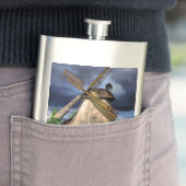 Niederlande Windmühle Landschaft Zeichnend Flasche Flachmann (Beispiel)