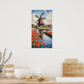 Niederlande Windmühlen Poster (Küche)