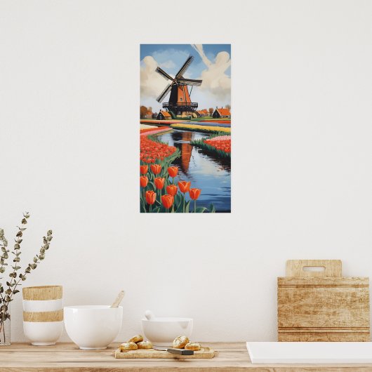 Niederlande Windmühlen Poster (Küche)