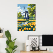 Niederlande Windmühlen Poster (Heimbüro)