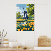 Niederlande Windmühlen Poster (Küche)