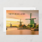 Niederlande Windmühlen Postkarte (Vorne/Hinten)