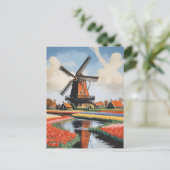 Niederlande Windmühlen Postkarte (Stehend Vorderseite)