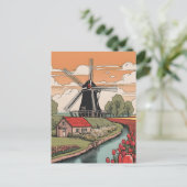 Niederlande Windmühlen Postkarte (Stehend Vorderseite)