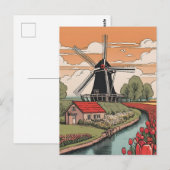 Niederlande Windmühlen Postkarte (Vorne/Hinten)