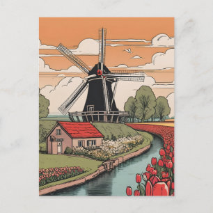 Niederlande Windmühlen Postkarte