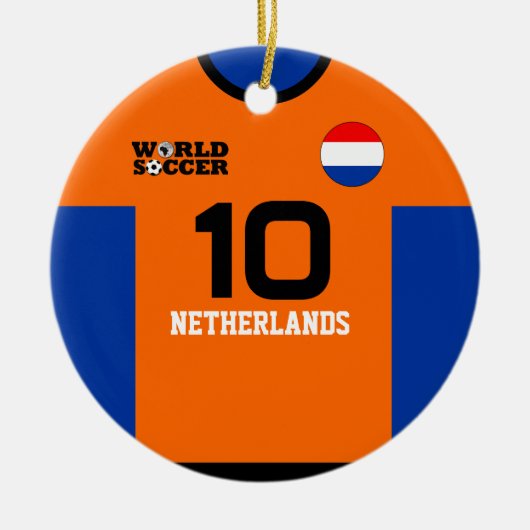 Niederlande World Soccer Jersey Ornament (Vorne)