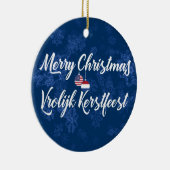 Niederländisch Amerikanisch Bilingual Holiday Deko Keramik Ornament (Rechts)
