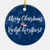 Niederländisch Amerikanisch Bilingual Holiday Deko Keramik Ornament (Vorne)