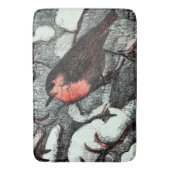 Niederländisch Art Nouveau Robin Bird im Winter Badematte (Vorderseite Vertikal)
