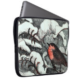 Niederländisch Art Nouveau Robin Bird im Winter Laptopschutzhülle (Vorne Rechts)