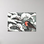 Niederländisch Art Nouveau Robin Bird im Winter Leinwanddruck (Vorderseite)