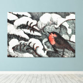 Niederländisch Art Nouveau Robin Bird im Winter Leinwanddruck (Insitu (Holzboden))