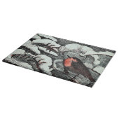 Niederländisch Art Nouveau Robin Bird im Winter Schneidebrett (Ecke)