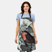 Niederländisch Art Nouveau Robin Bird im Winter Schürze (Getragen)