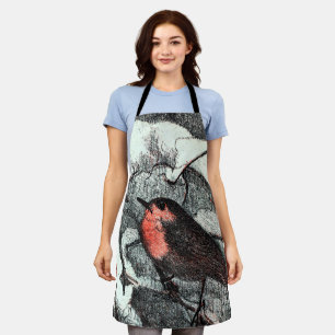 Niederländisch Art Nouveau Robin Bird im Winter Schürze