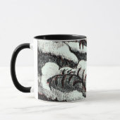 Niederländisch Art Nouveau Robin Bird im Winter Tasse (Links)