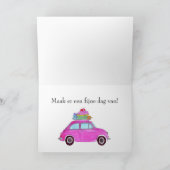 Niederländisch Birthday Retro Fiat 500 Karte (Innenseite)