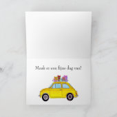 Niederländisch Birthday Retro Fiat 500 Karte (Innenseite)