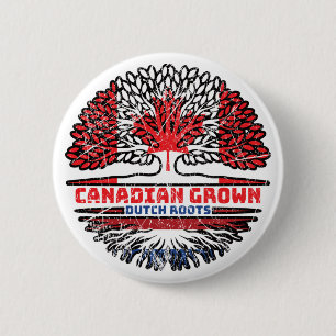 Niederländisch Canadian Canada Tree Roots Flag Button
