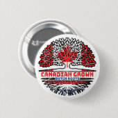 Niederländisch Canadian Canada Tree Roots Flag Button (Vorne & Hinten)