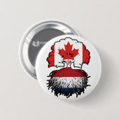 Niederländisch Canadian Canada Tree Roots Flag Button (Vorne & Hinten)