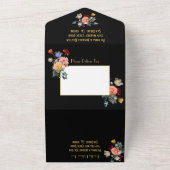 Niederländisch Floral Dark & Moody Wedding Initial All In One Einladung (Außenbereich)