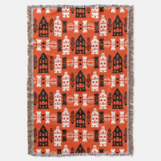 Niederländisch Folk Art Print Decke (Vorderseite Vertikal)