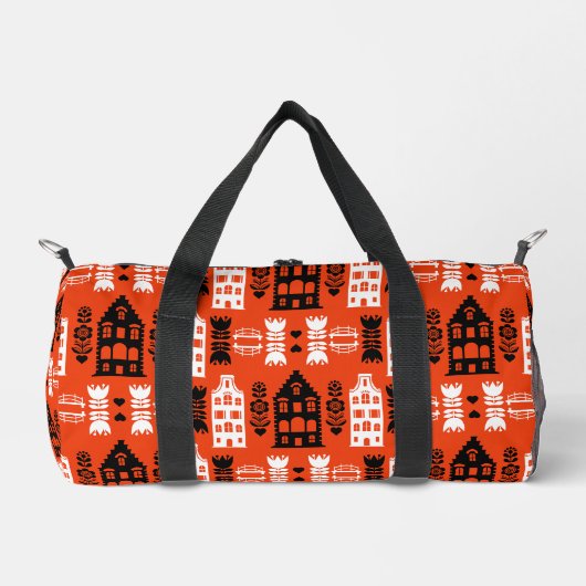 Niederländisch Folk Art Print Duffle Bag (Vorderseite)