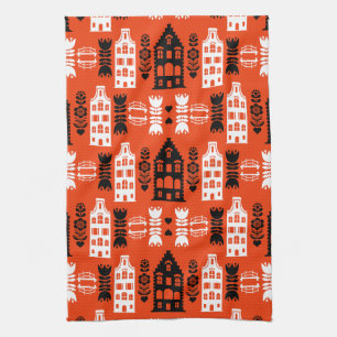 Niederländisch Folk Art Print Geschirrtuch