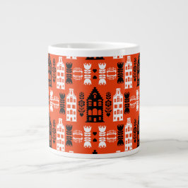 Niederländisch Folk Art Print Jumbo-Tasse
