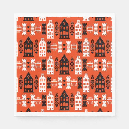 Niederländisch Folk Art Print Serviette (Vorderseite)