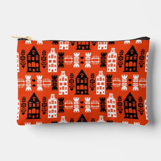 Niederländisch Folk Art Print Zubehörtasche (Vorderseite)