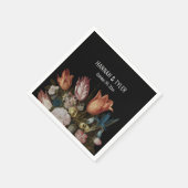 Niederländisch gestrichen Tulips Iris + farbenfroh Serviette (Ecke)