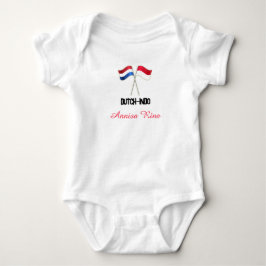 Niederländisch-Indo mit zwei Flaggen mit personali Baby Strampler